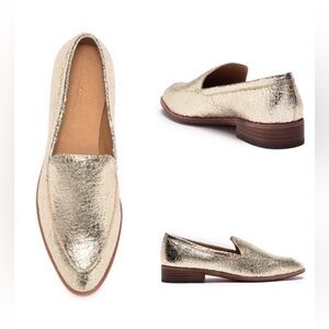 Madewell The Frances Loafer in Crackle Gold Metallic Size 8.5